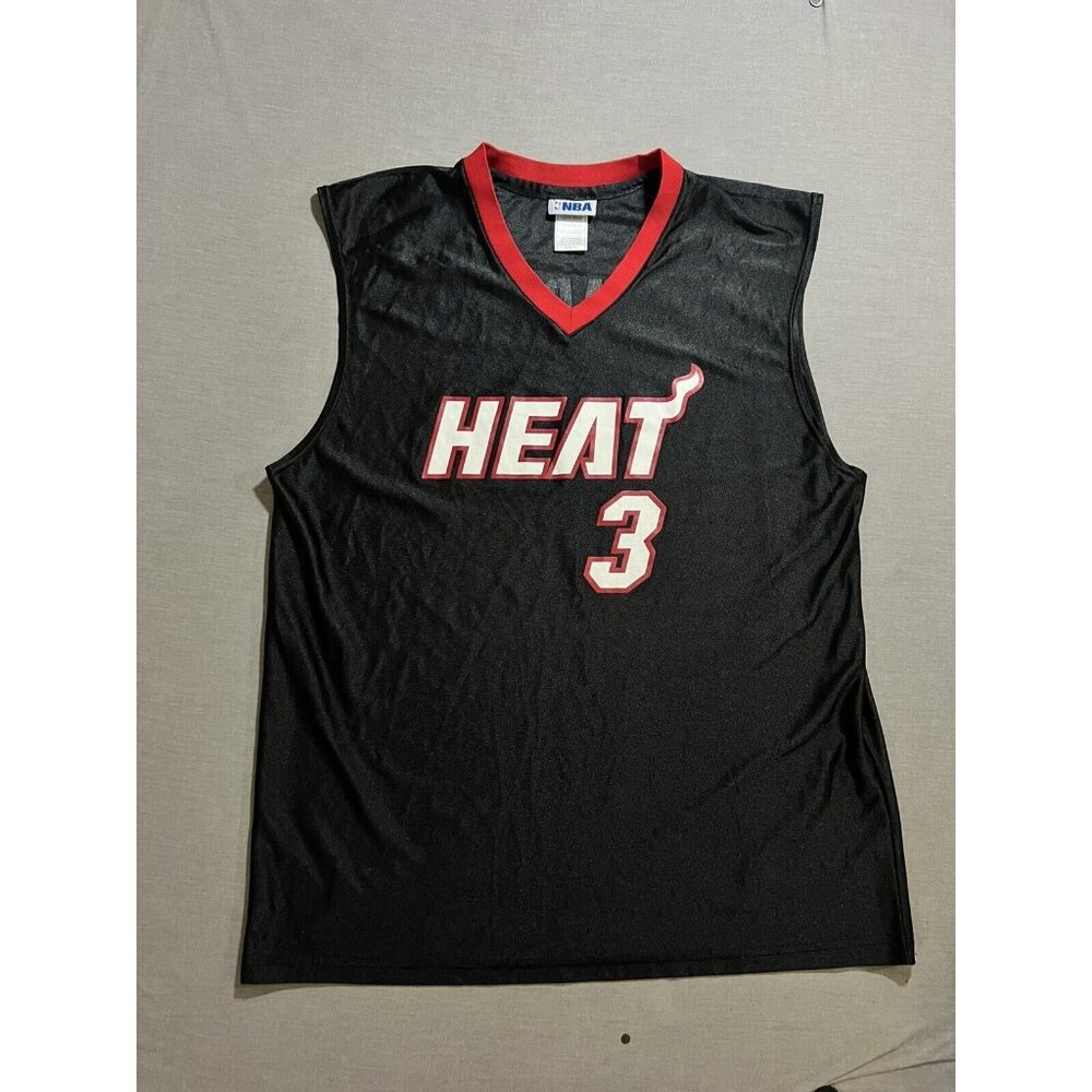 Miami Heat Dwayne Wade NBA Jersey Mens Extra Large Black Sleeveless‎ Adult.